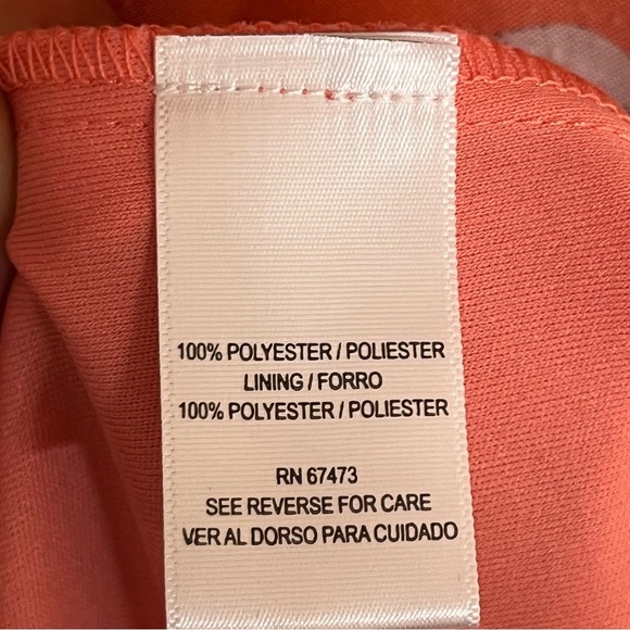 Melonie Women's Size 10 Floral Maxi Dress V-Neck Papaya Cream Sleeveless - Picture 6 of 14